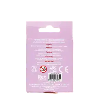 set of 4 animal erasers packaging showing safety warnings in multilingual