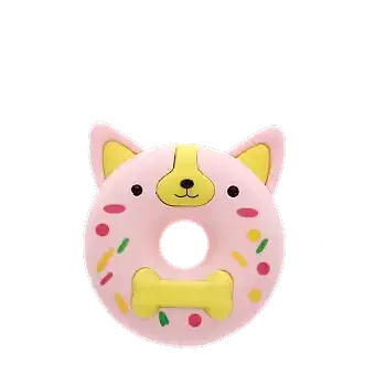 doughnut shape dog eraser out of the box