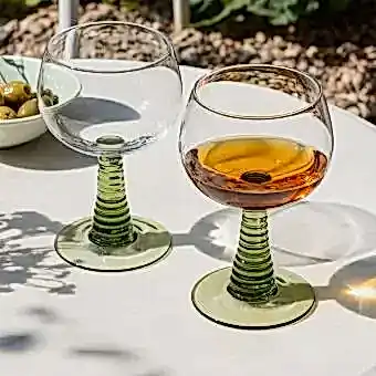Retro roemer glasses 350ml (set of 2) - Green