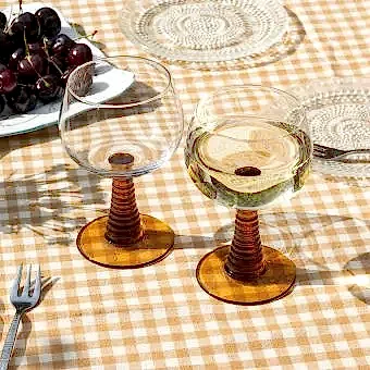 Retro roemer glasses 350ml (set of 2) - Amber
