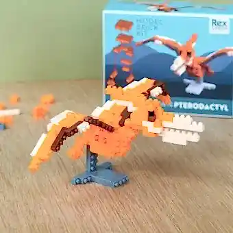 completed pterodactyl model kit with packaging