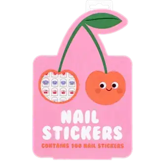 Pack of 100 cherry-themed nail stickers