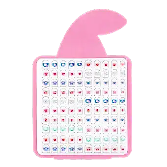 Pack of 100 cherry-themed nail stickers in various designs and shapes