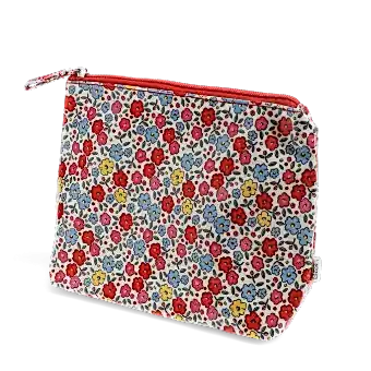 children wash bag with zip featuring pink floral print
