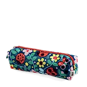 pencil case with zip featuring ladybird and flowers print 