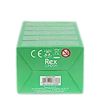 Base of rabbit night light packaging box showing barcode and safety warnings