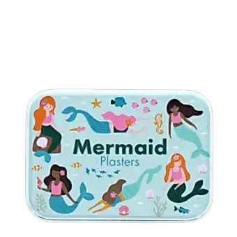 Mermaid-themed plasters storage tin