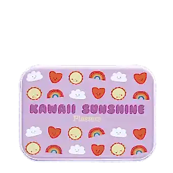 Kawaii sunshine-themed plasters storage tin