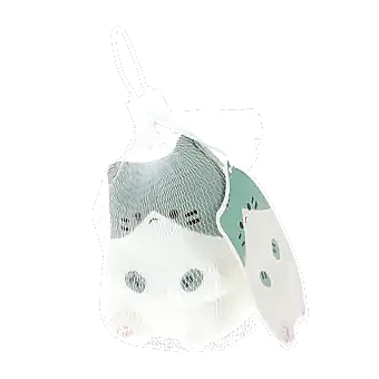 squidgy stress cat in its packaging with tag