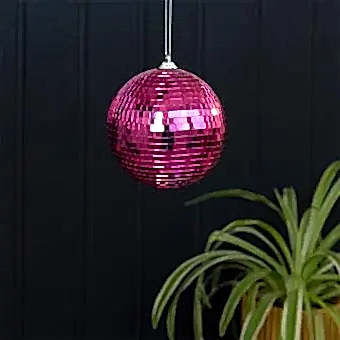 Hanging disco ball (10cm) - Pink
