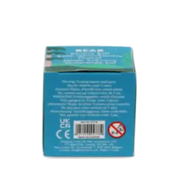 Back of bear bouncy ball packaging showing safety warnings.