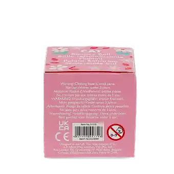 Back of bouncy ball packaging showing safety warnings.