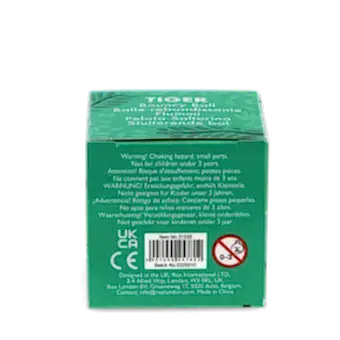 Back of bouncy ball packaging showing safety warnings.