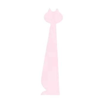 Back of pink ruler shaped like a cat.