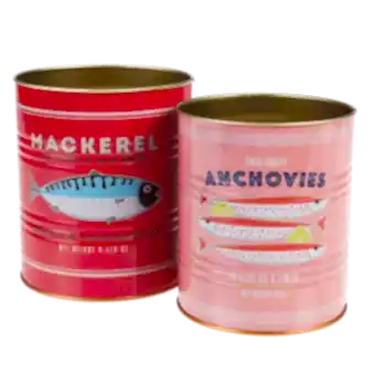 Fish Storage Tins (set Of 2)