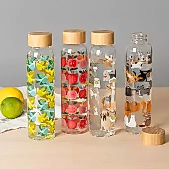 Vintage Apple Glass Water Bottle