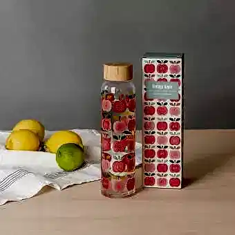 Vintage Apple Glass Water Bottle
