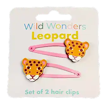 Wild Wonders Leopard Hair Clips (set Of 2)