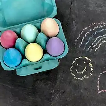 Six Coloured Chalk Eggs