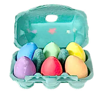 Six Coloured Chalk Eggs