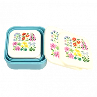 Wild Flowers snack boxes (set of 3) nested