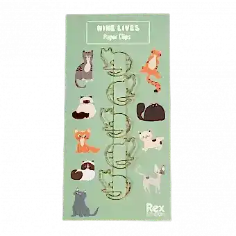 Nine Lives Paper Clips (set Of 5)