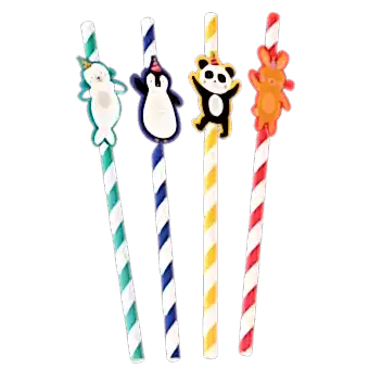 Party Animals Party Straws (pack Of 4)