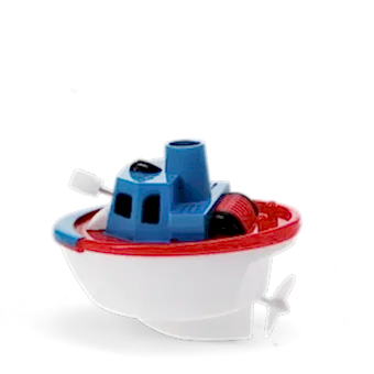 Wind-up bath toy shaped like a boat