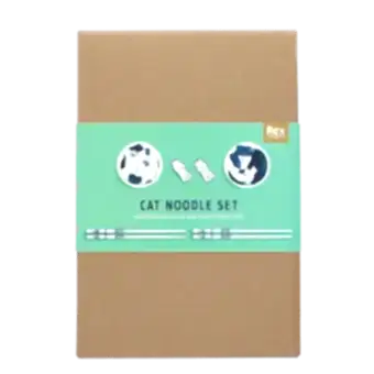 Chopsticks, rests and dipping bowls set in a brown gift box