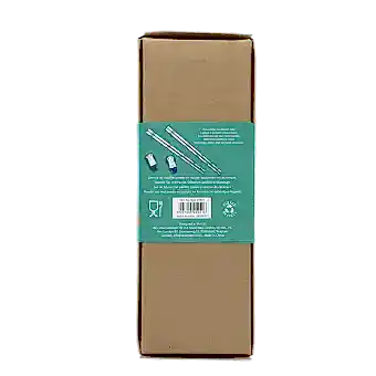 Green bamboo-themed chopsticks set with two panda ceramic rests in a gift box.