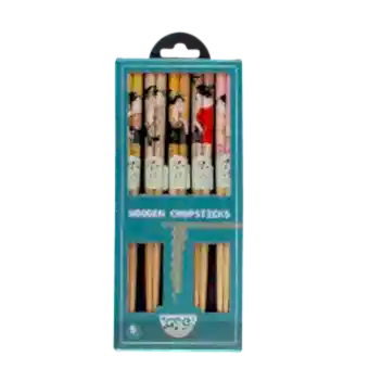 Boxed set of five Japanese-style wooden chopsticks