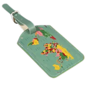 World Map Luggage Tag