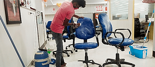 man doing chair cleaning man doing chair cleaning